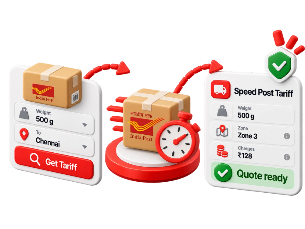 Illustration of a verified record representing the Speed Post Tariff Details API