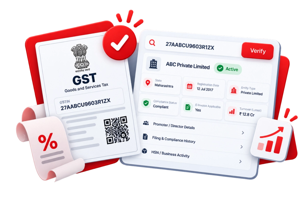 Illustration of a verified identity document representing the GST Advanced API