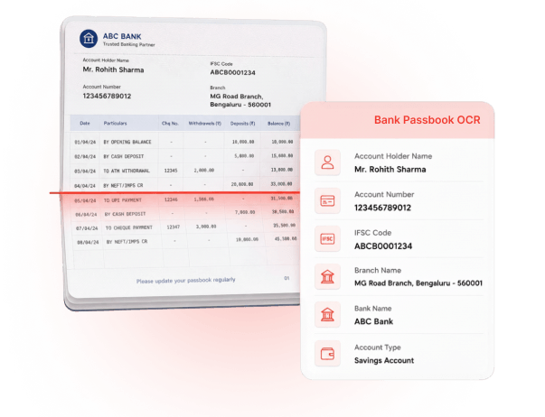 Bank Passbook OCR illustration