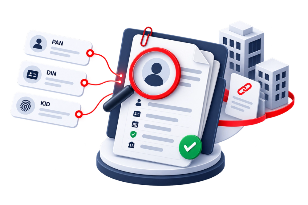 Illustration of a verified identity document representing the DIN Verify API