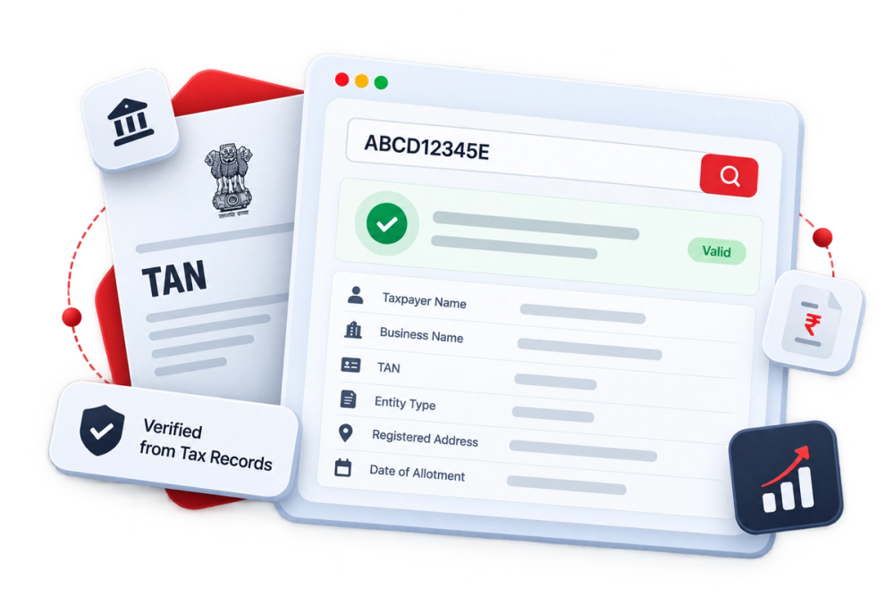 Illustration of a verified identity document representing the TAN Validation API