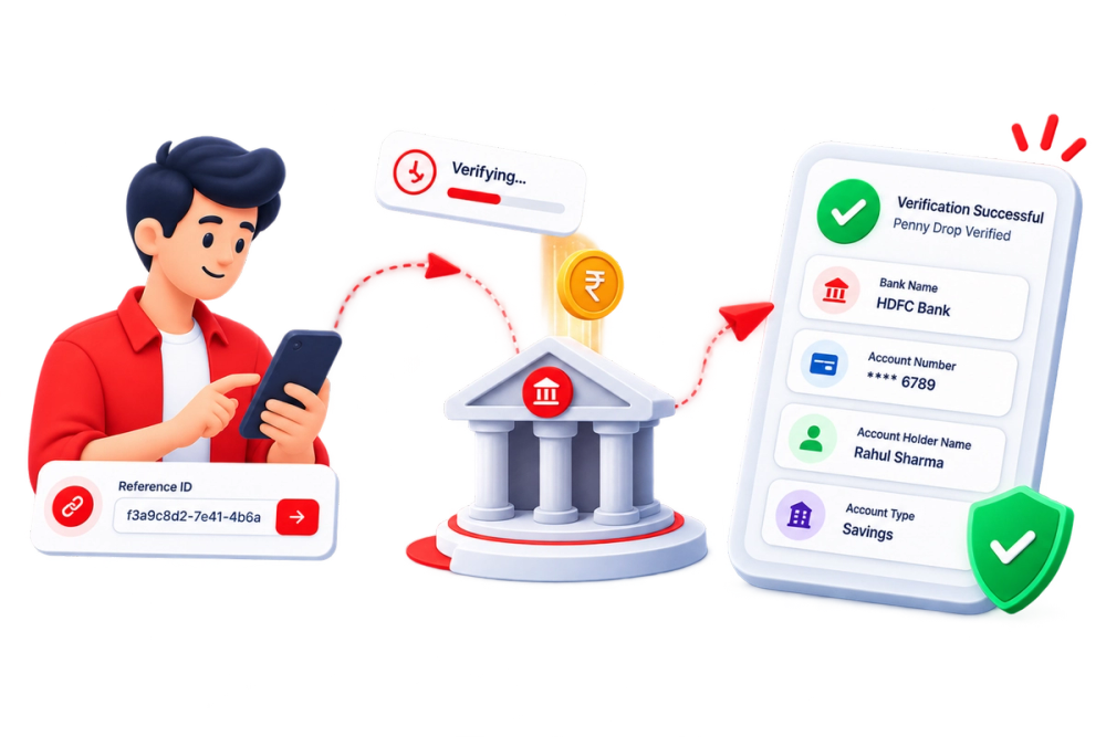 Illustration of a verified identity document representing the Penny Drop Verify API