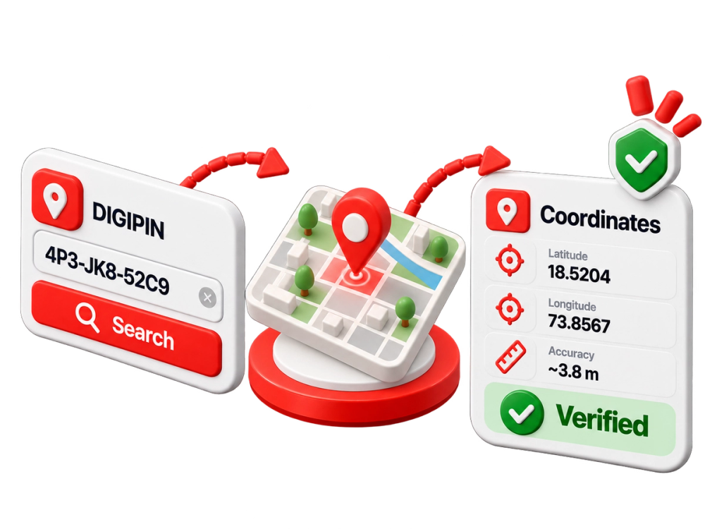 Illustration of a verified record representing the DIGIPIN API