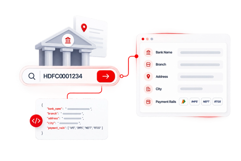 Illustration of a verified identity document representing the IFSC Search API