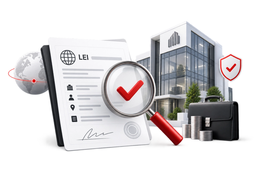 Illustration of a verified identity document representing the LEI Verification API