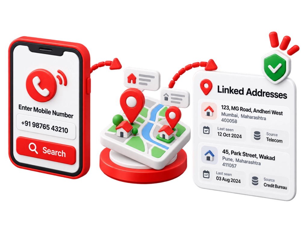 Illustration of a verified record representing the Address Lookup by Mobile API