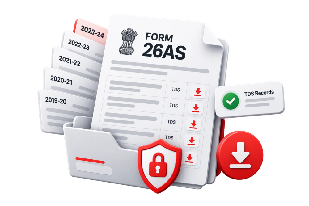 Illustration of a verified identity document representing the ITR Download Form 26as API