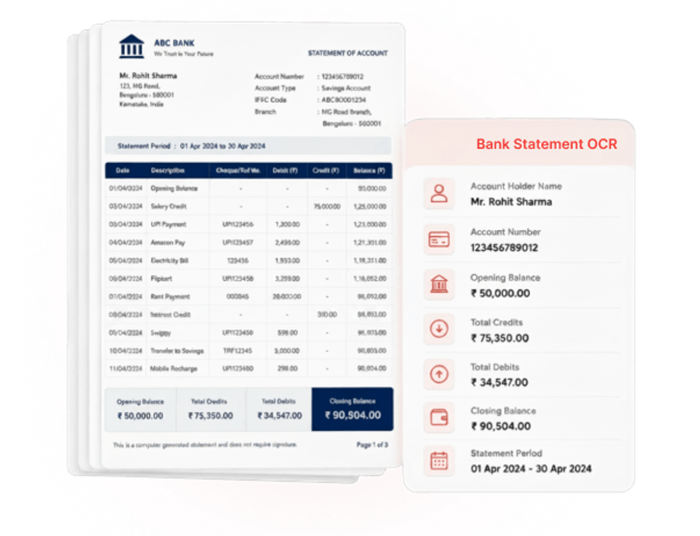 Bank Statement OCR illustration