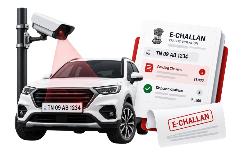 Illustration of a verified identity document representing the E-Challan Details API