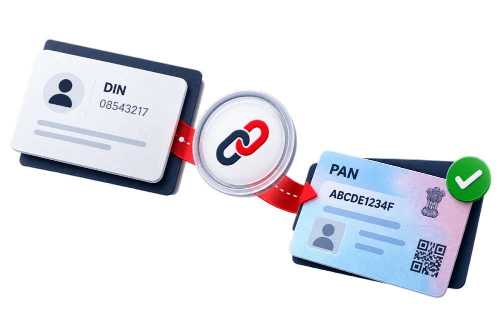 Illustration of a verified identity document representing the DIN to PAN API