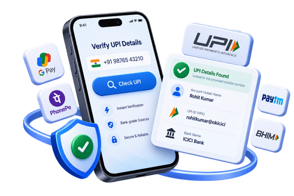 Illustration of a verified identity document representing the Mobile to VPA API