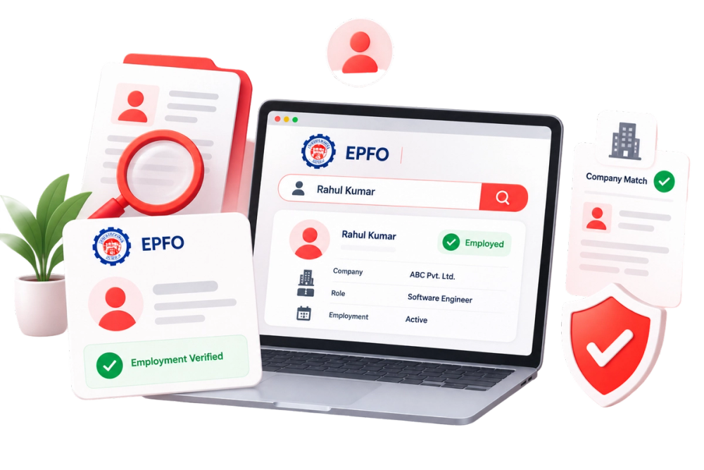 Illustration of a verified identity document representing the EPFO Name Search API