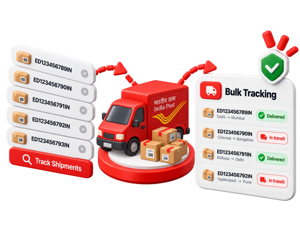 Illustration of a verified record representing the Indian Post Tracking Bulk API