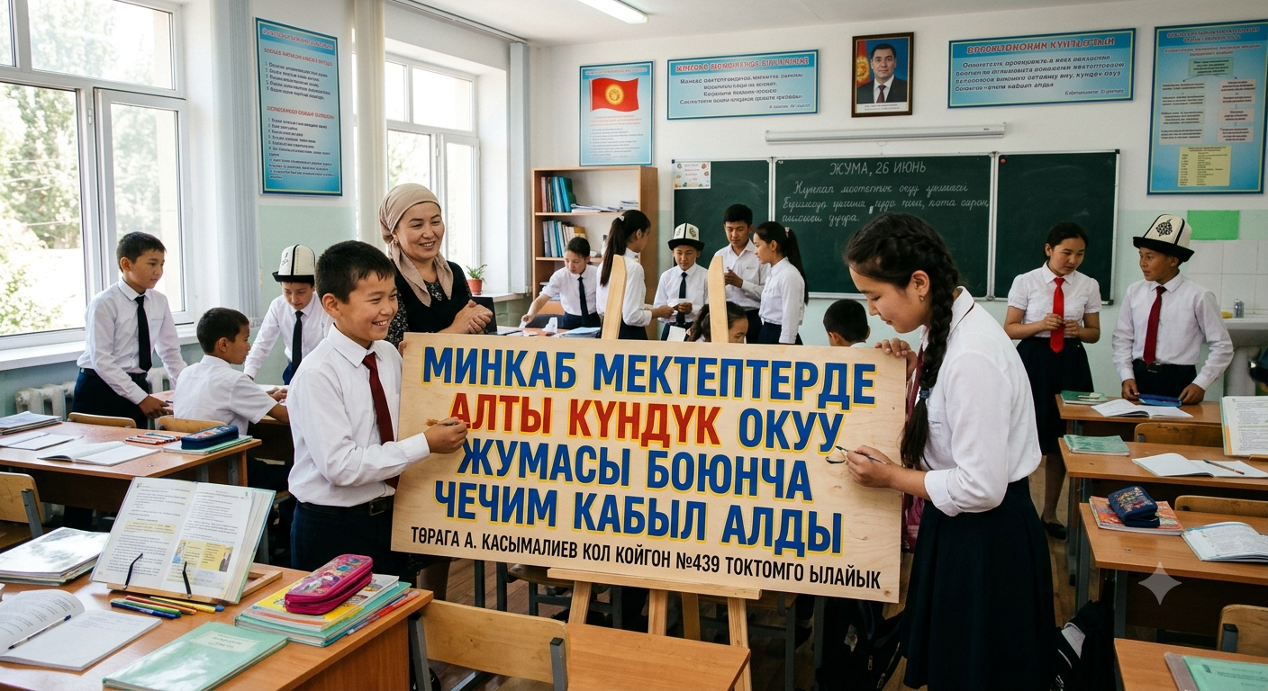 Министрлер кабинети мектептерде алты күндүк окуу тартибин киргизүү боюнча чечим кабыл алды