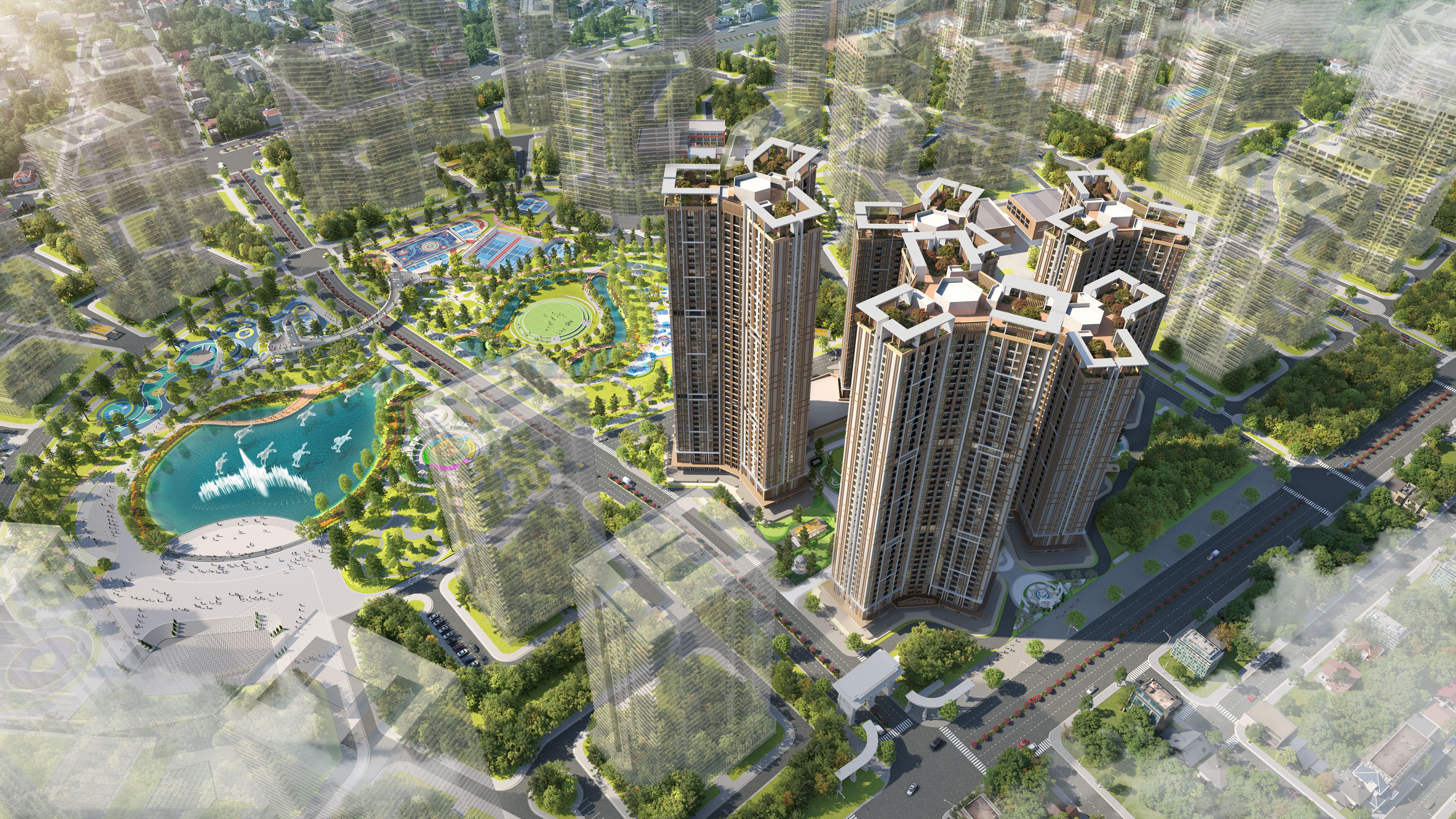 Royal Central Park жана The Essence фазасындагы 5 мунаранын сүрөтү — 2026-жылдын январынан тартып расмий сатууда.
