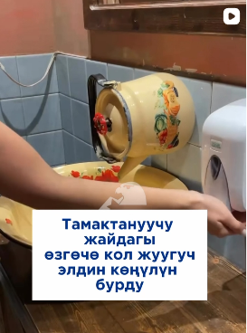 Тамактануучу жайдагы өзгөчө кол жуугуч элдин көңүлүн бурду