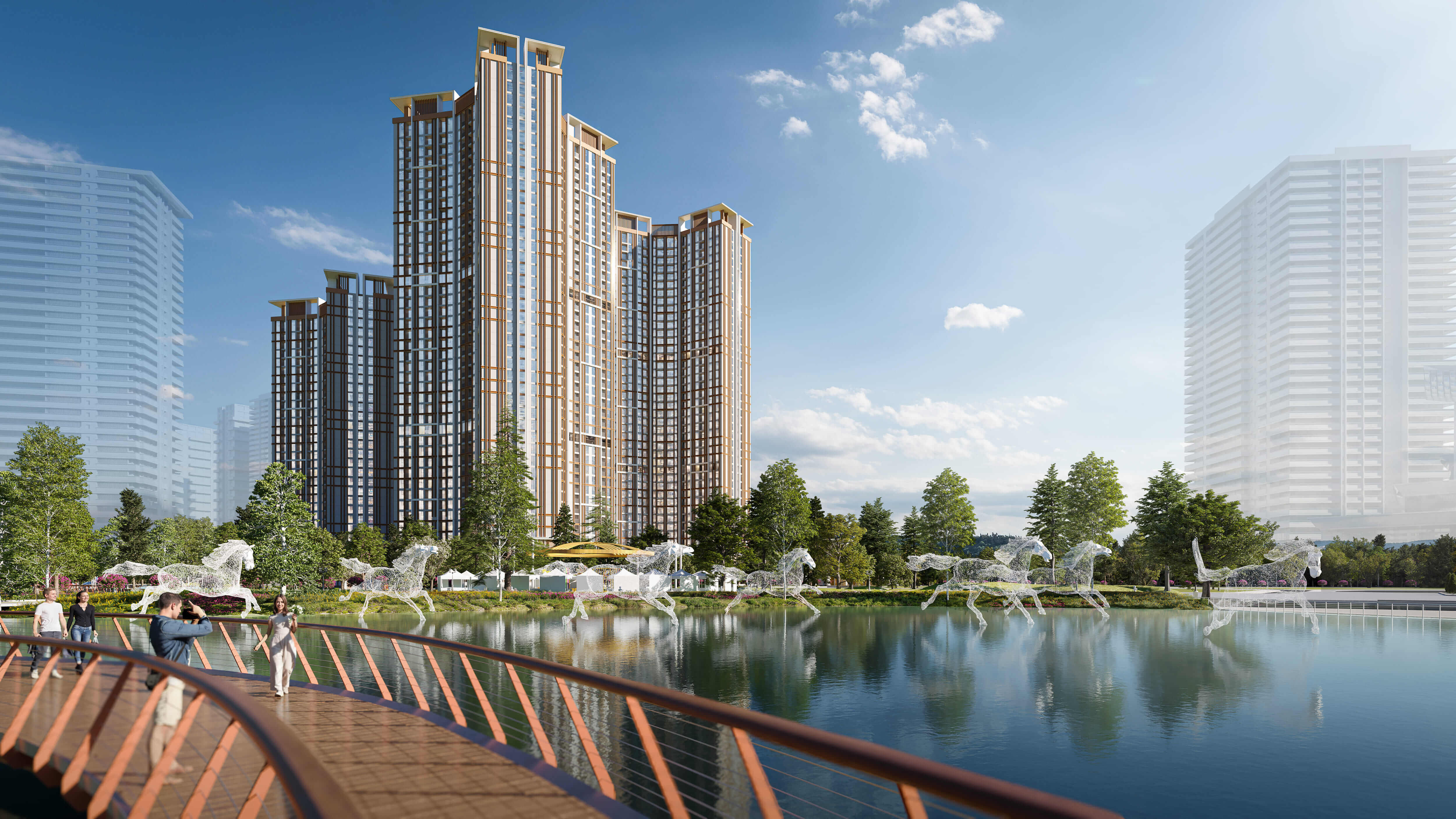 oyal Central Park долбоорунун The Essence фазасындагы 5 турак үй башнясы — 29 кабаттуу 2 башня жана 42 кабаттуу 3 башня  