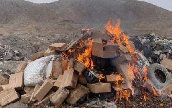 Баткенде документтери жок ташылып келе жаткан тонналаган жүзүм жана лимондор өрттөлдү