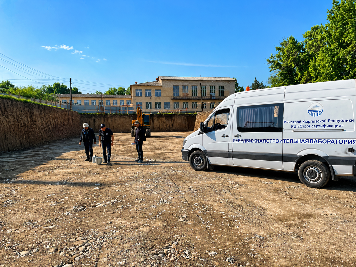 Васильевка айылында мектеп курулушу үчүн топурак текшерилди