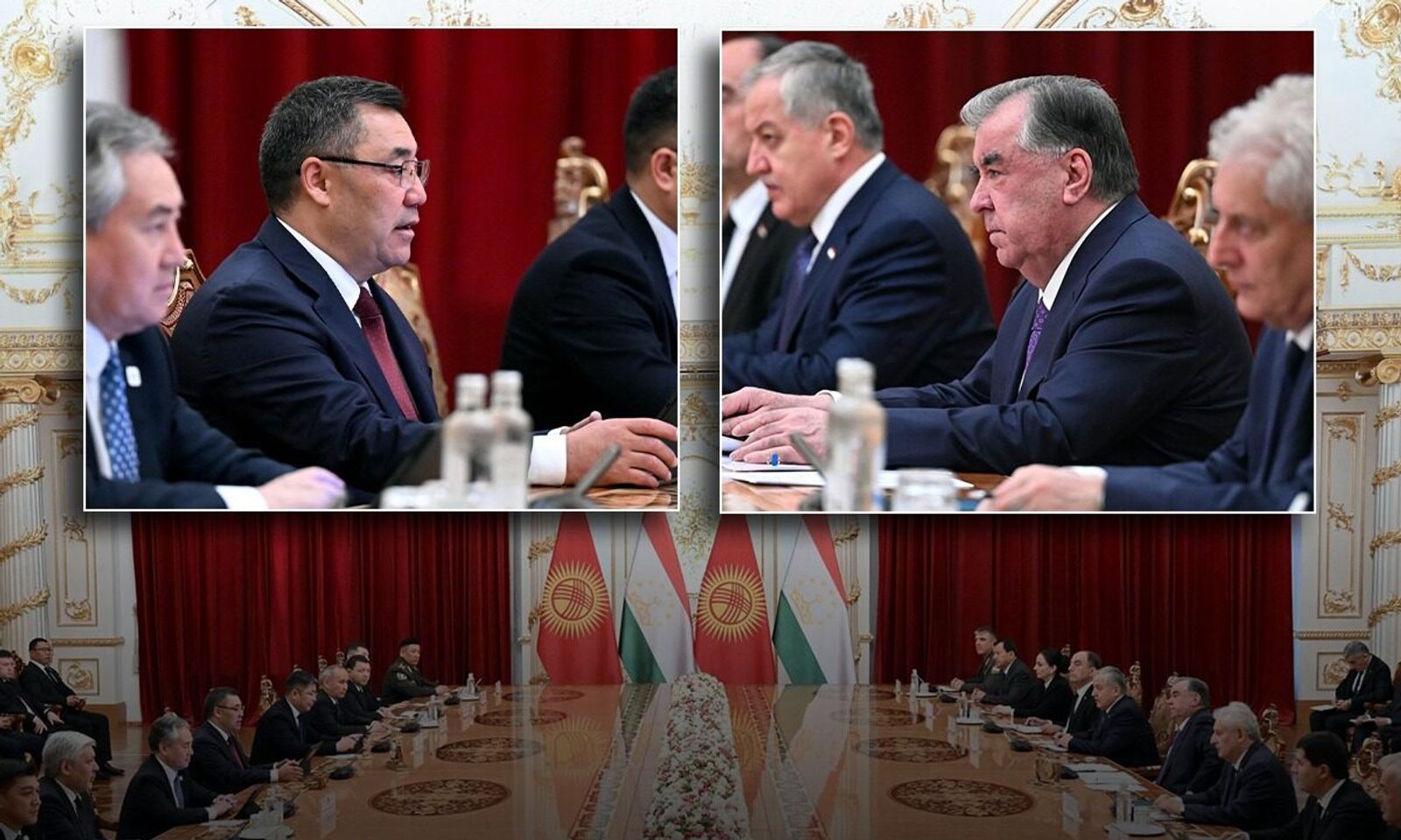 Президент Садыр Жапаров бүгүн, 8-июлда, Тажикстан Республикасына болгон мамлекеттик сапарынын алкагында Тажикстан Республикасынын Президенти Эмомали Рахмон менен Душанбе шаарында кеңейтилген форматта сүйлөшүүлөрдү жүргүздү