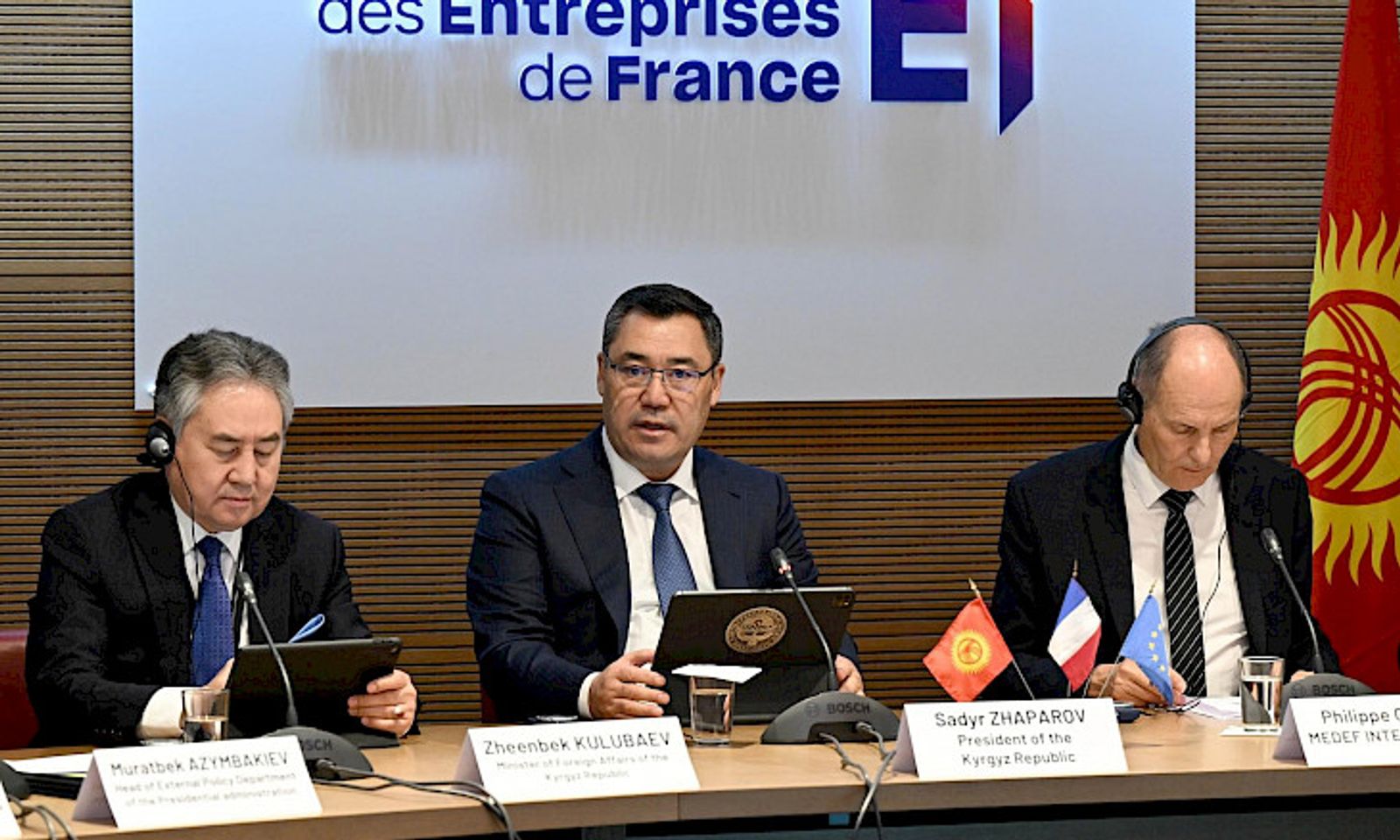 Президент Садыр Жапаров Франциянын ишкерлерин активдүү кызматташууга чакырды