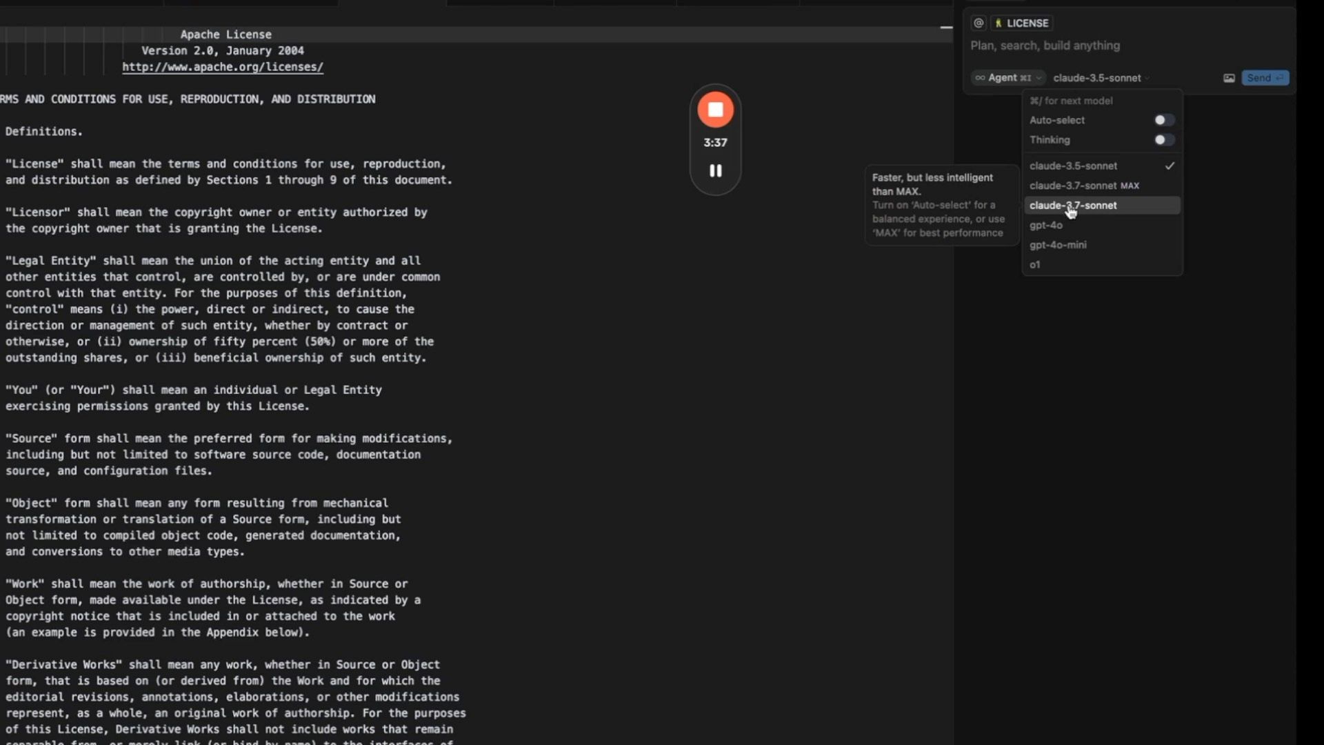 Change models in Cursor