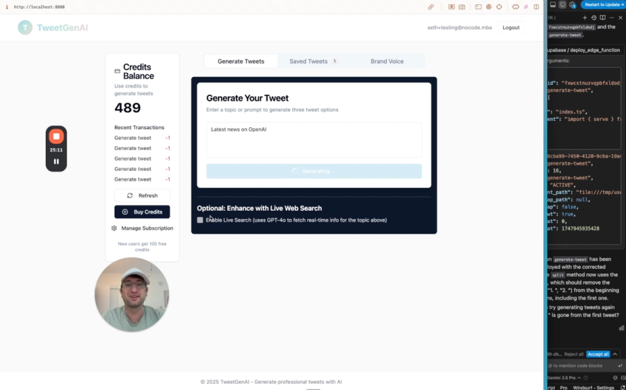 Build a full SaaS app with AI course artwork