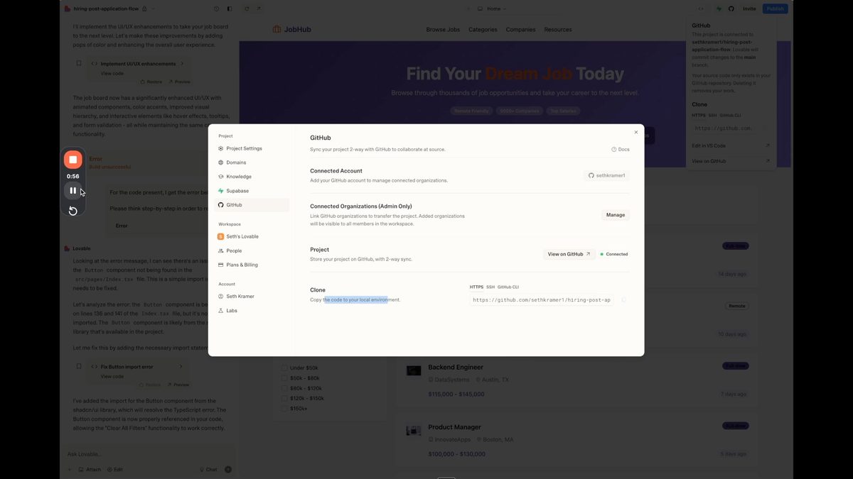 Connect to Github