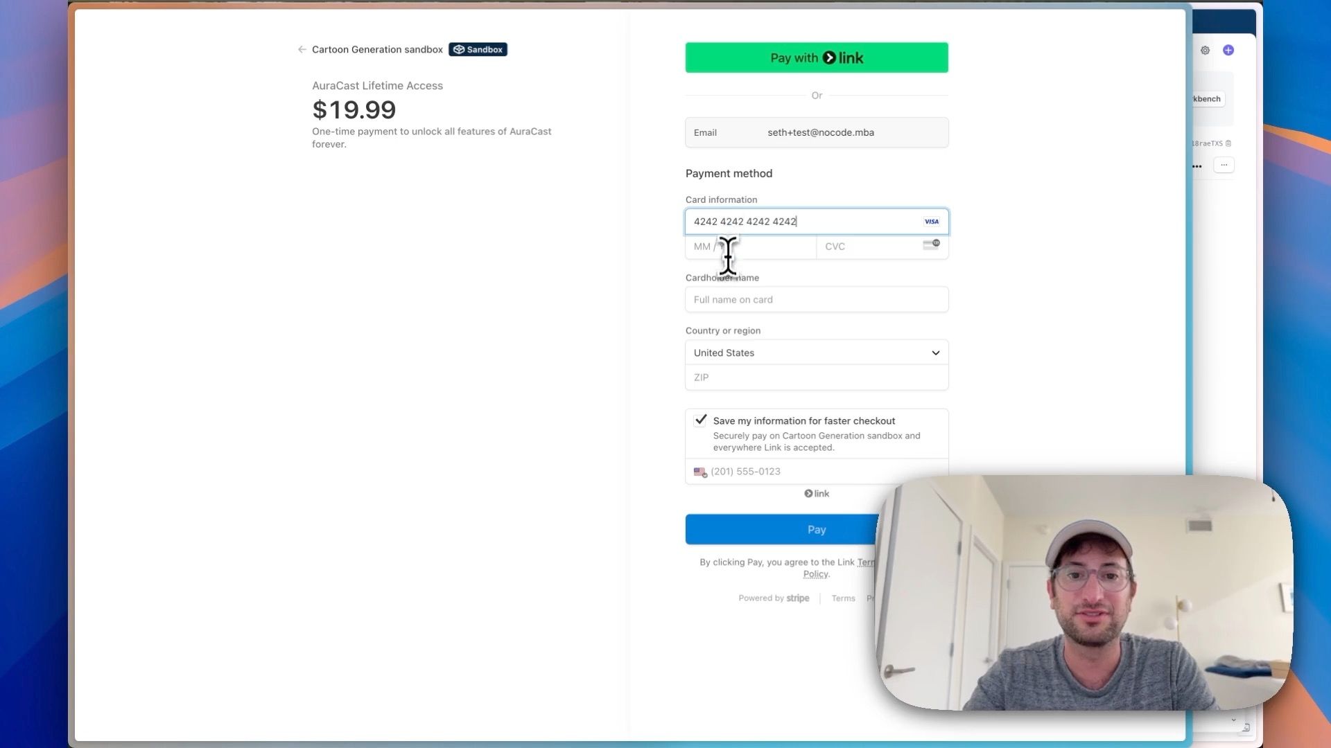 Testing Stripe integration in Base44