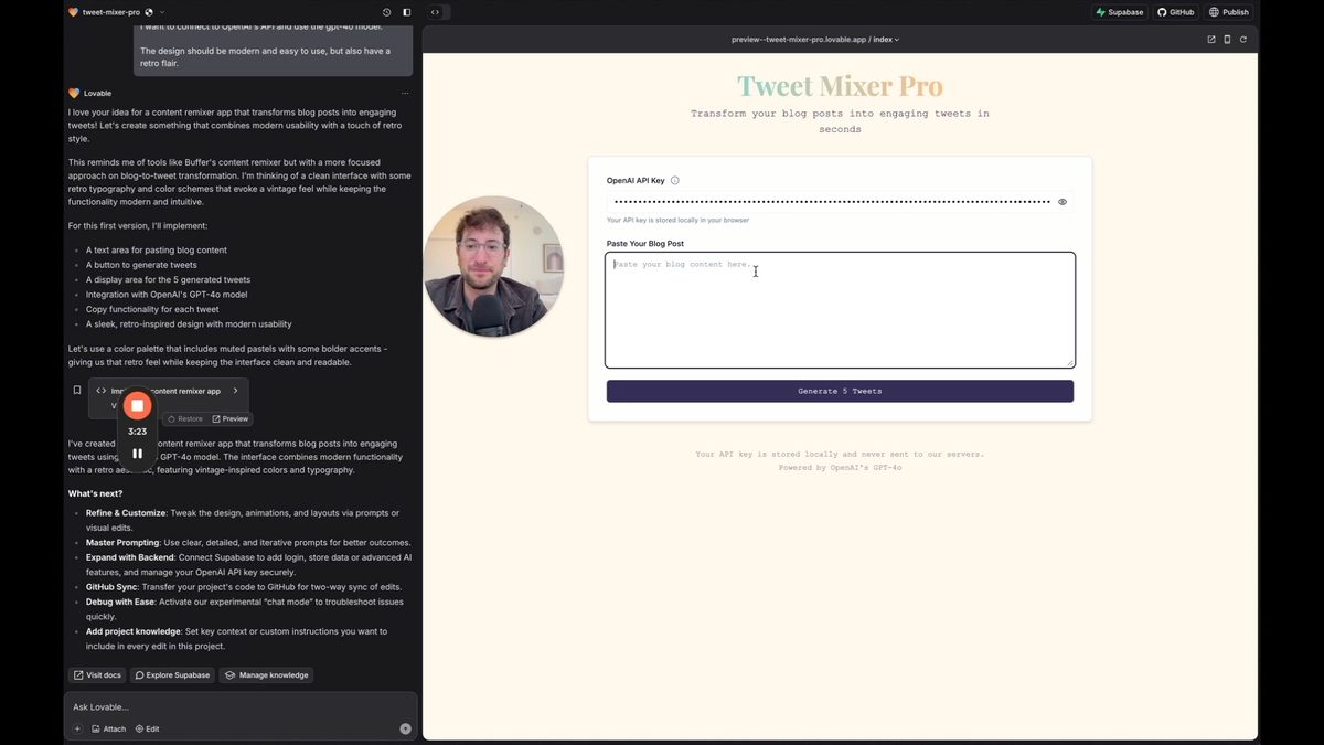 OpenAI integration with lovable