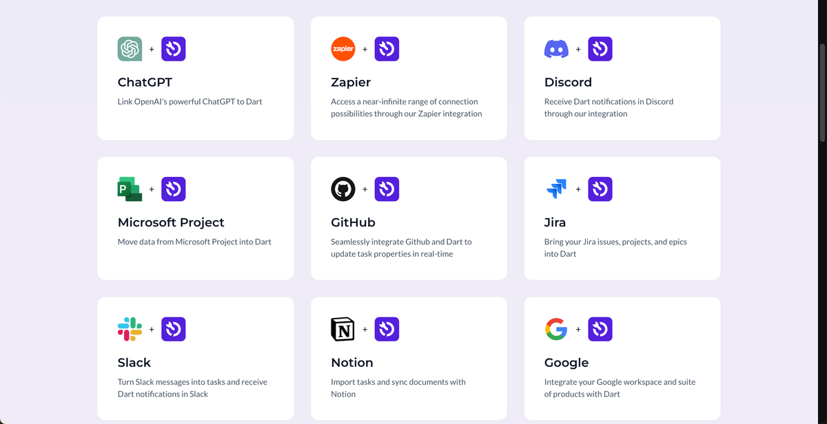 Dart integrations