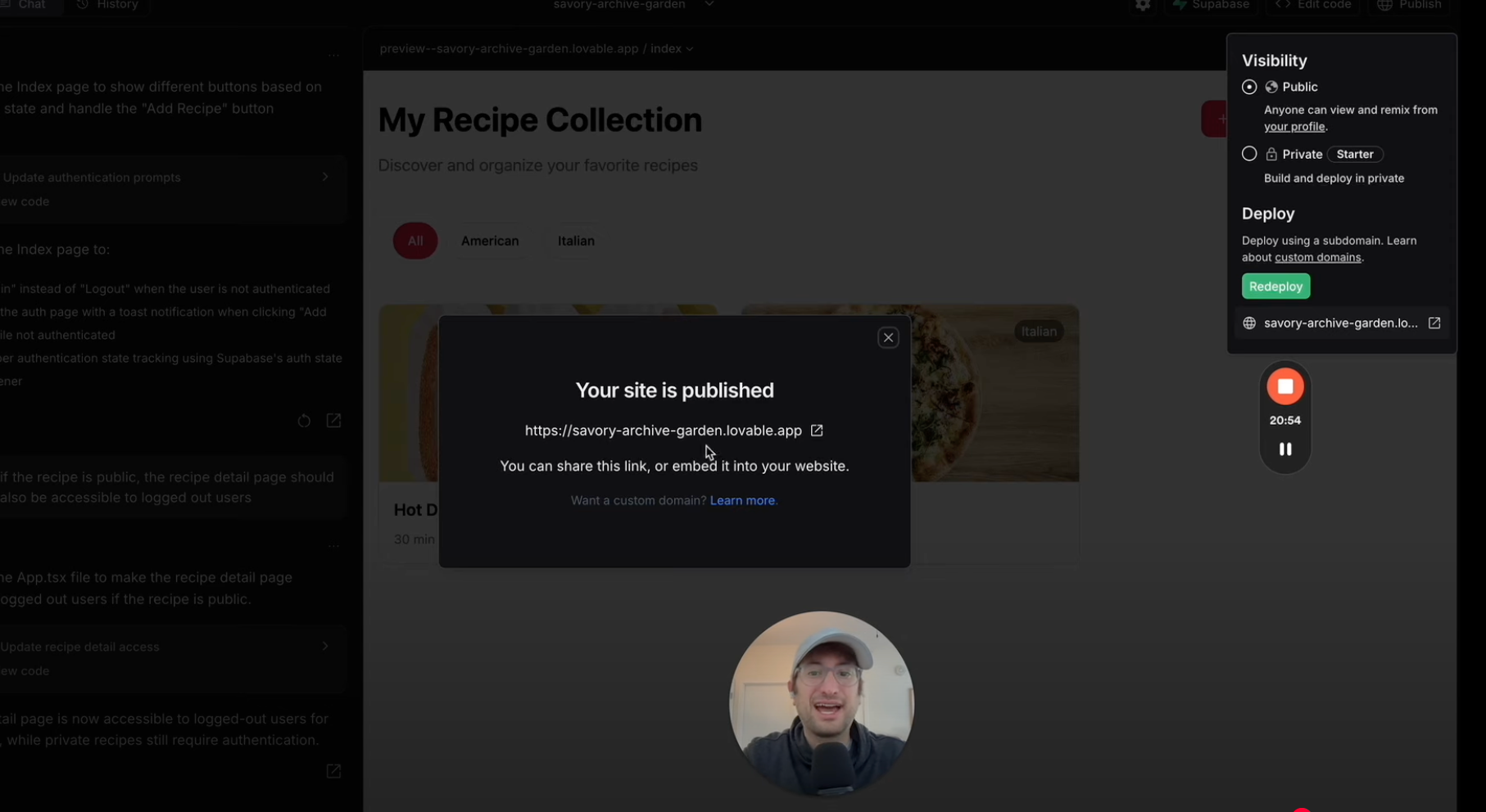 Publishing Lovable app