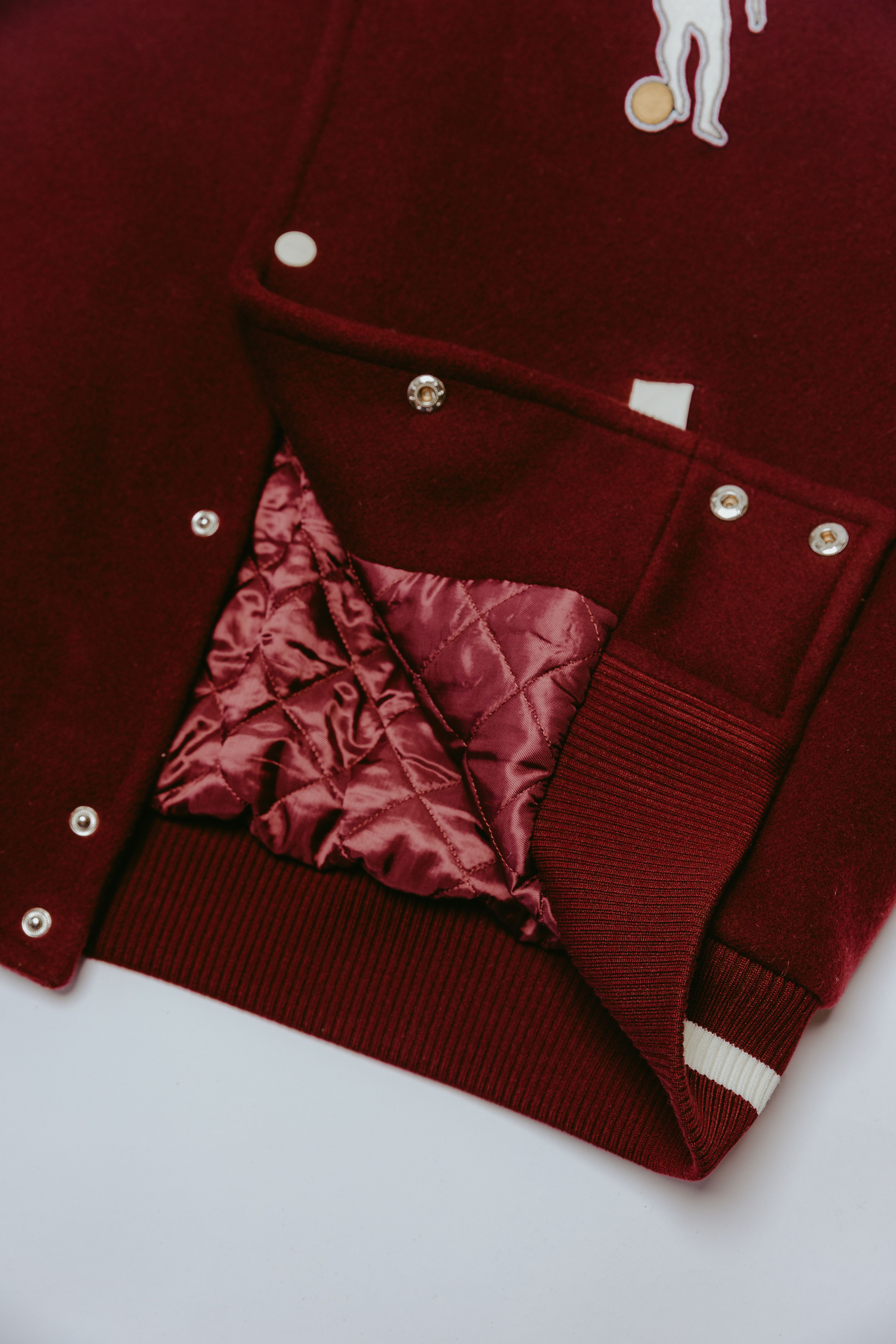 E-commerce photo of jacket detail and inside