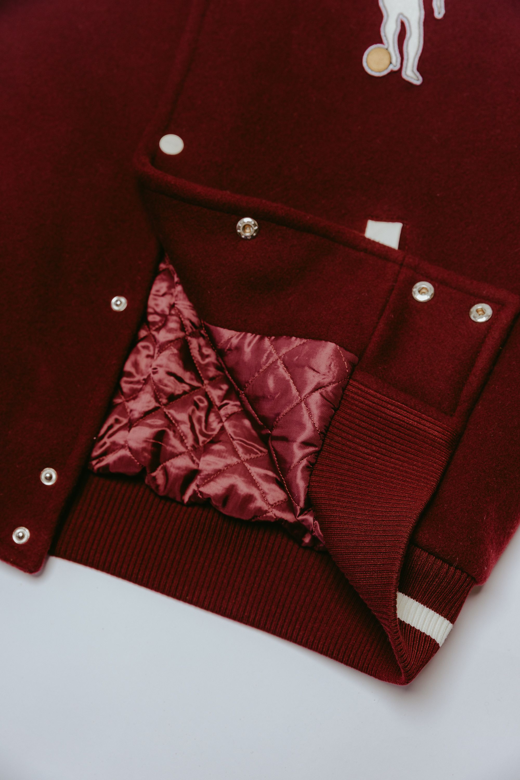 E-commerce photo of jacket detail and inside