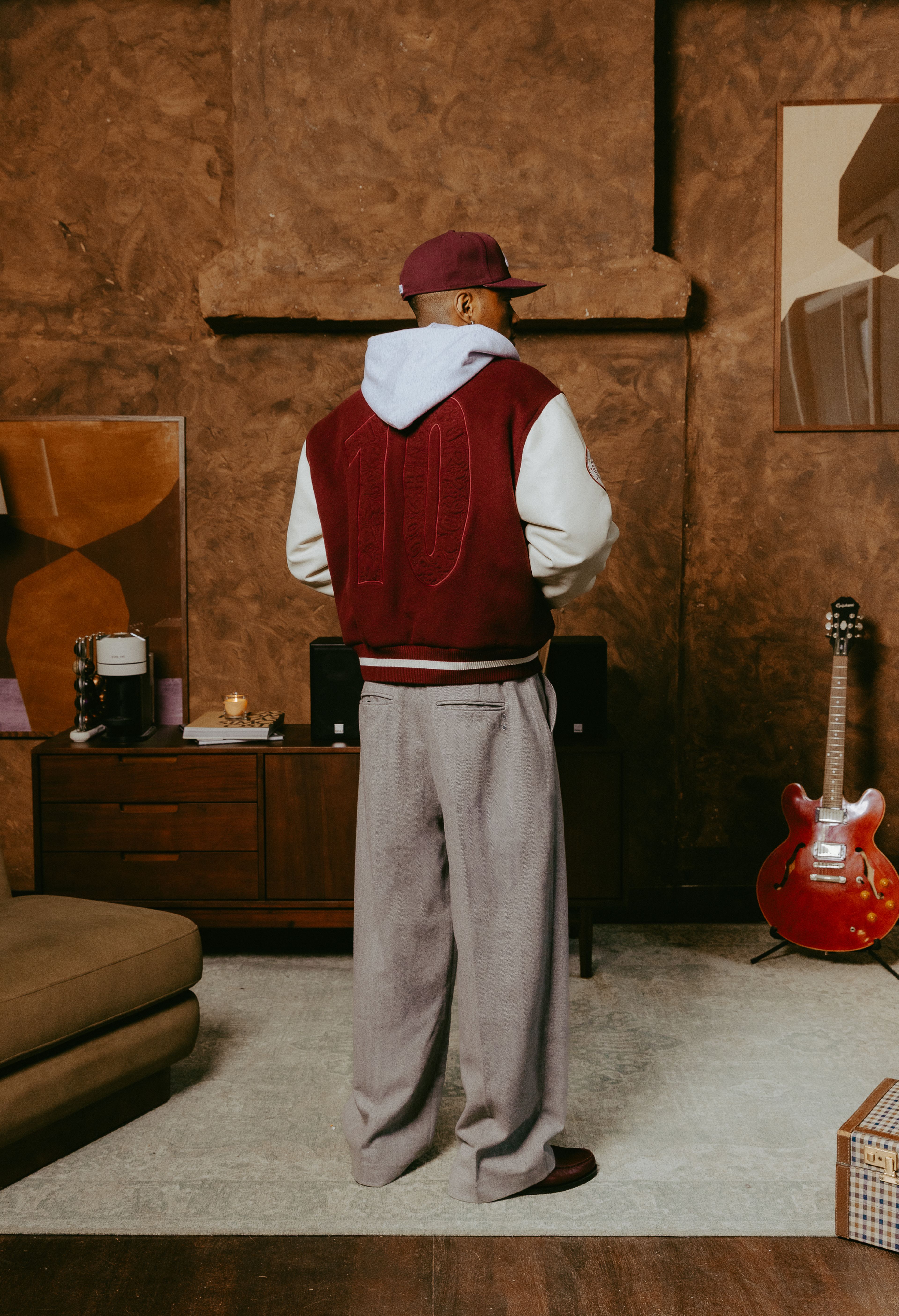 Editorial photo of model in jacket