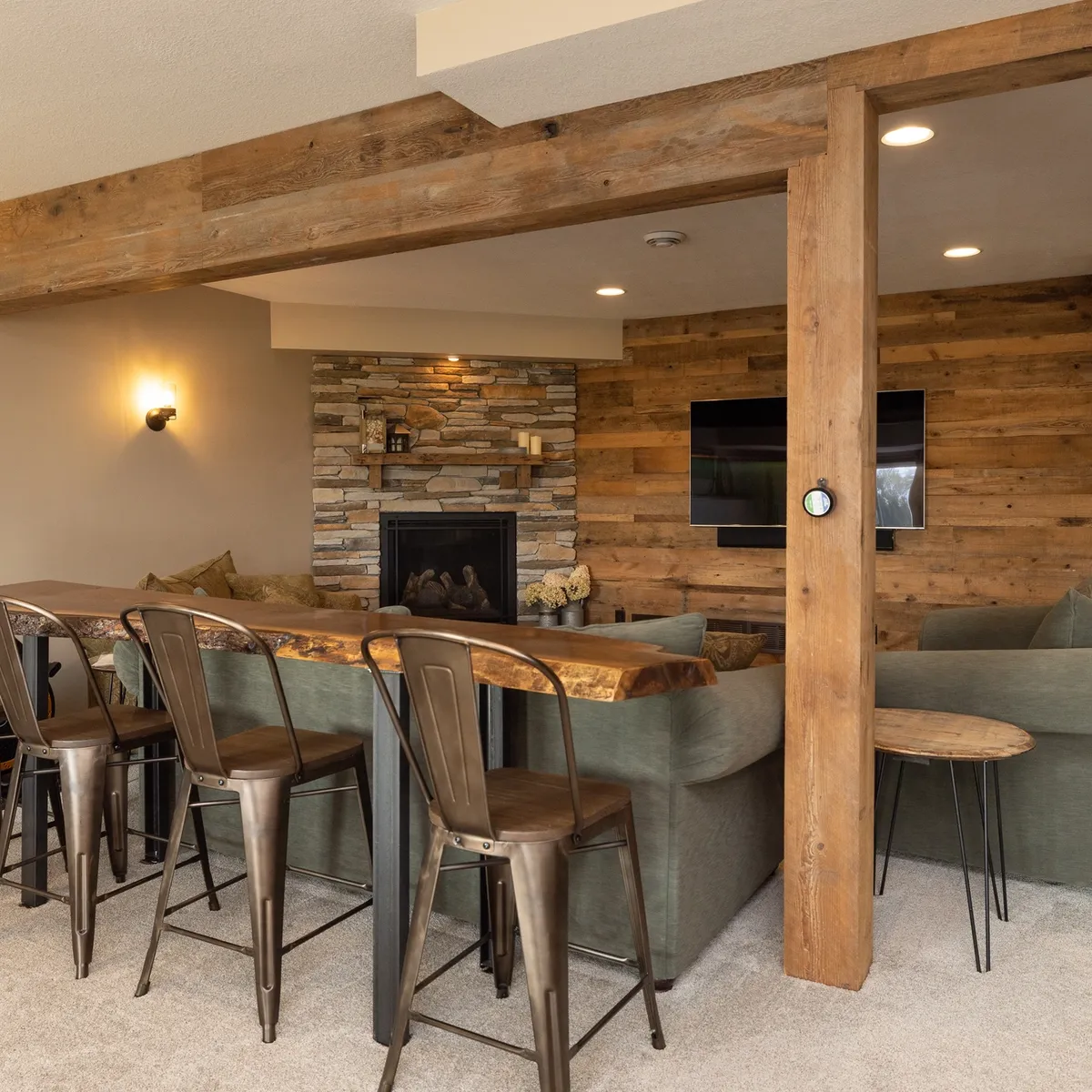 Modern Stillwater, MN basement renovation by Riverstone Construction