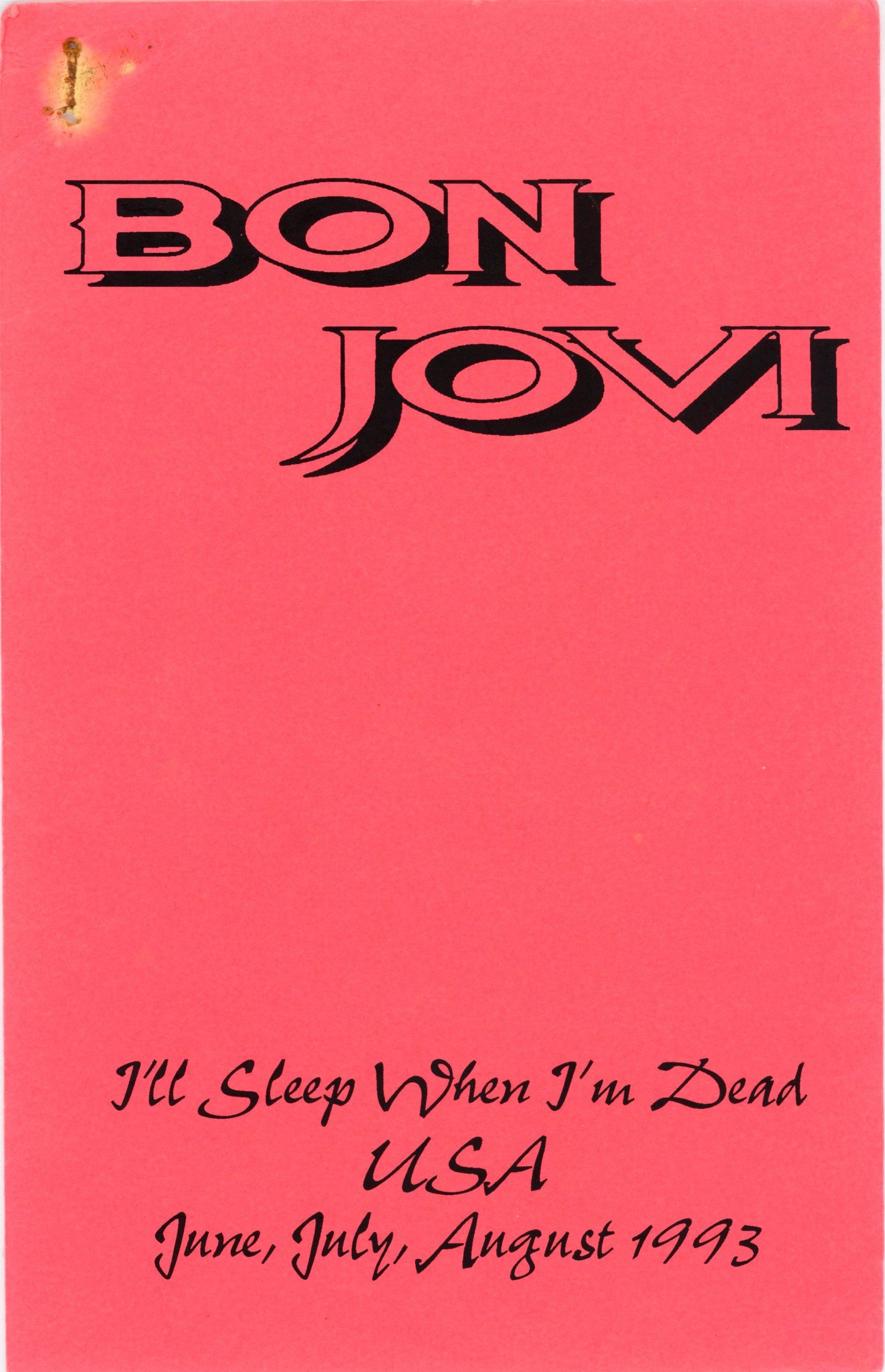 Keep the Faith Tour Binder ​ | Backstage with Bon Jovi