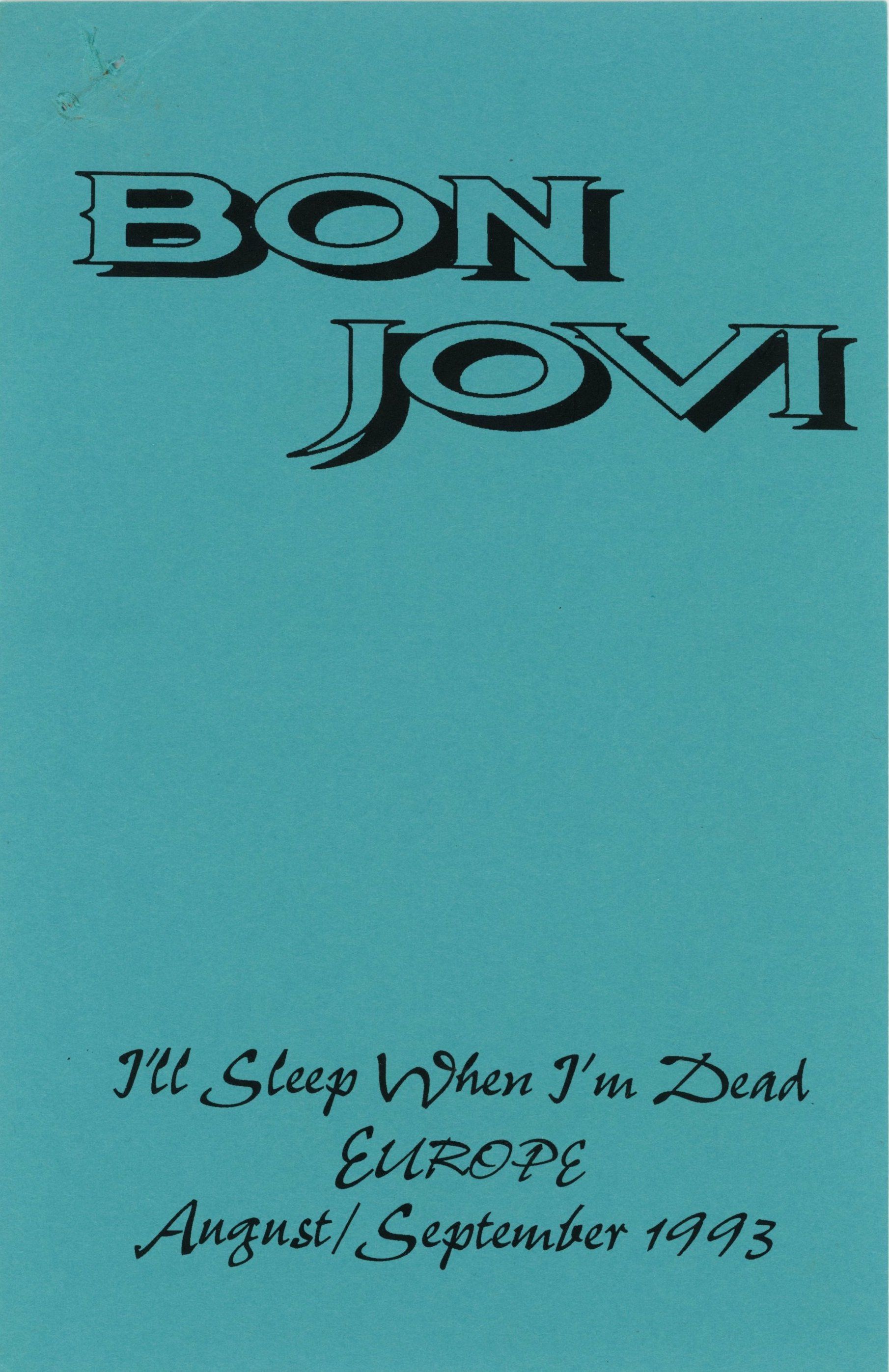 Bon Jovi '93 Japan Poster | Backstage with Bon Jovi