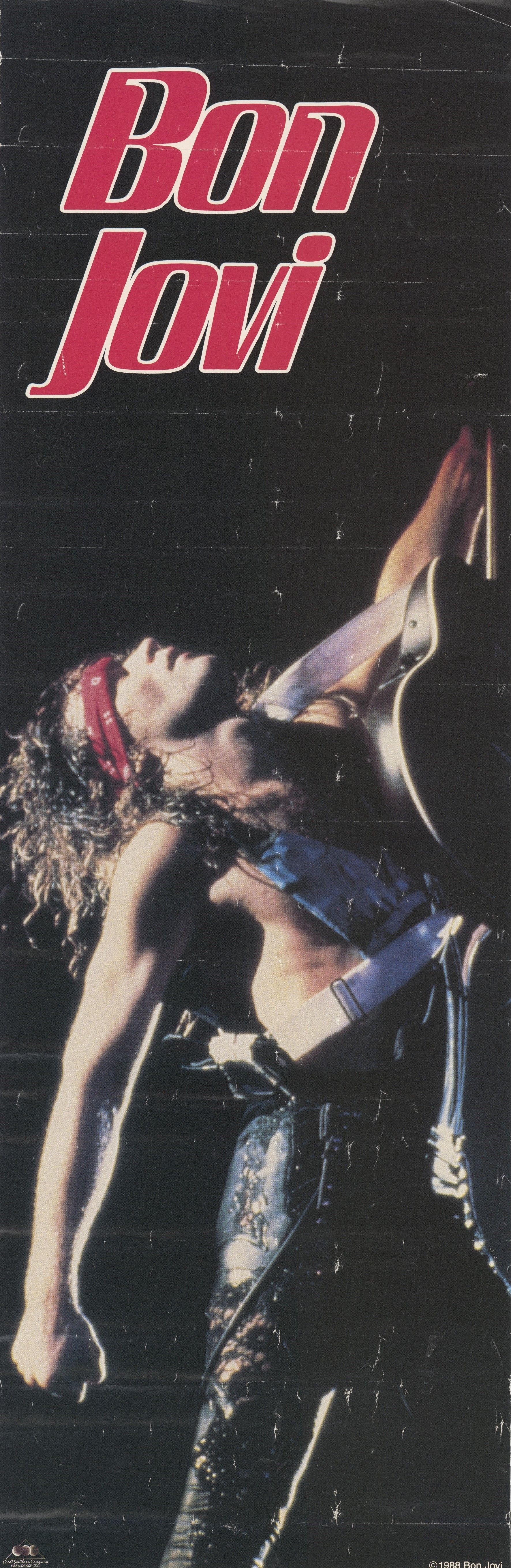 Bon Jovi ツアーパンフレット Bon Jovi Signed X-large Size Poster 1993 France Tour, Original