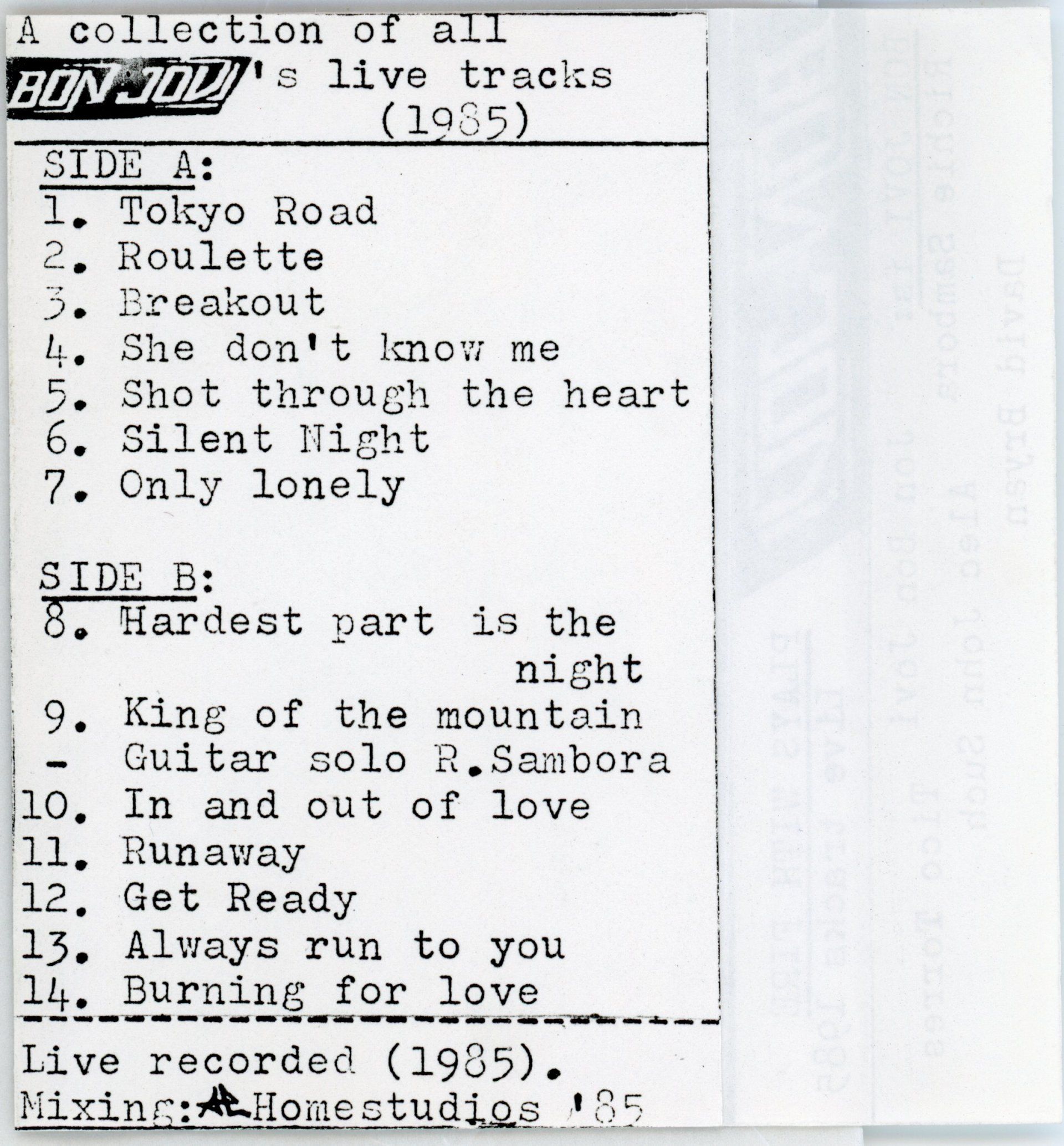 Live Recordings | Backstage with Bon Jovi