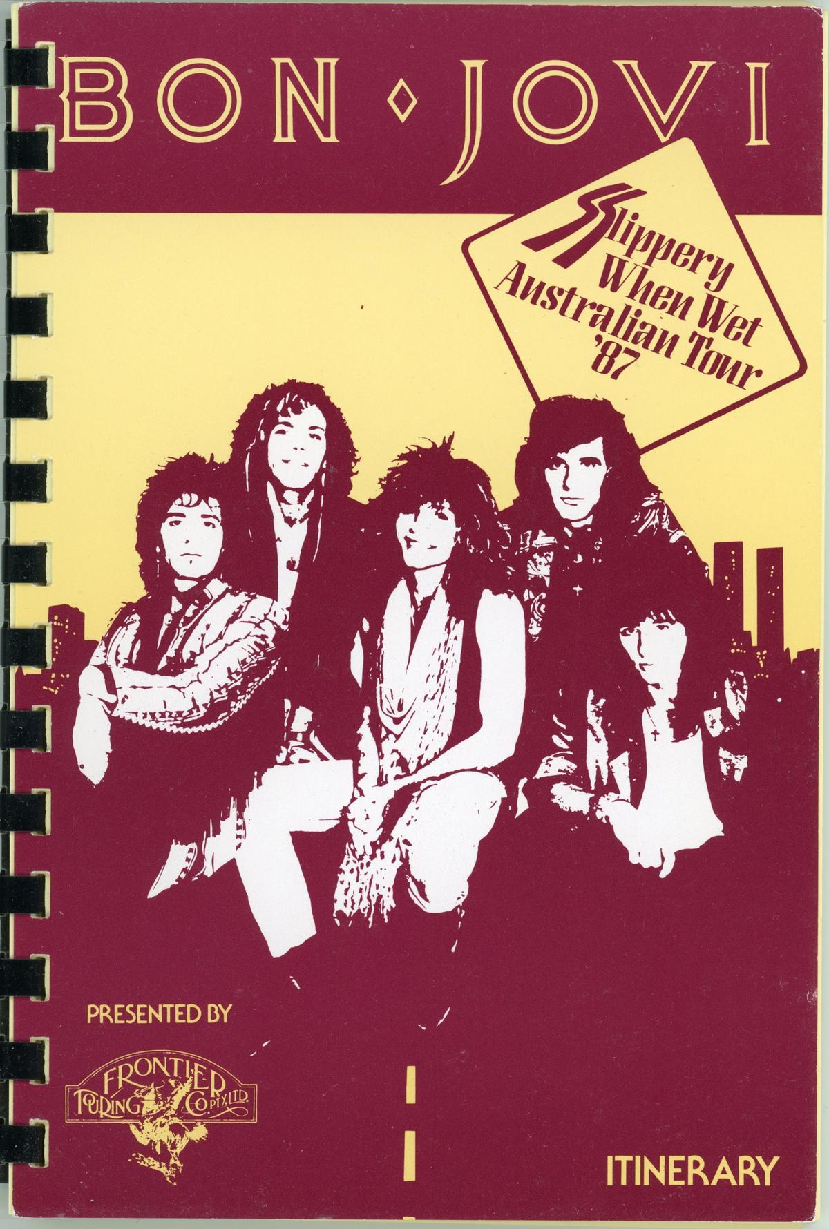 Tour Itinerary Slippery When Wet Australia Backstage with Bon Jovi