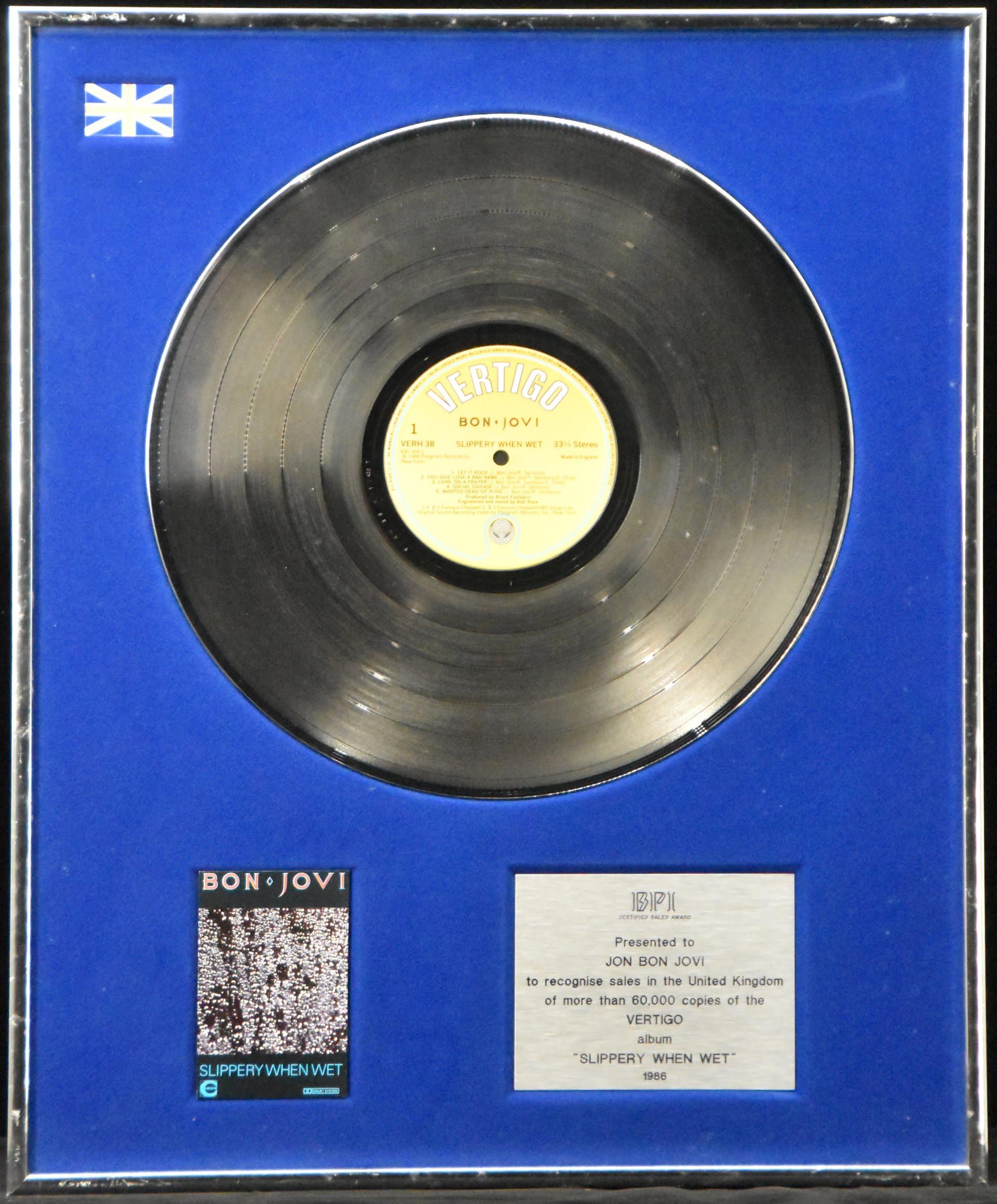 Slippery When Wet UK Silver Award Backstage with Bon Jovi