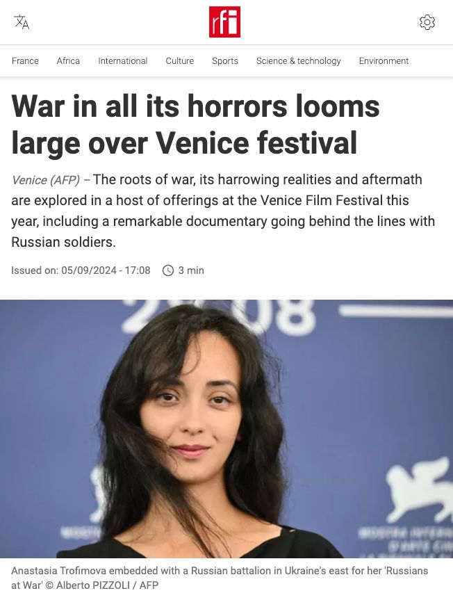 Venice Film Festival, Russians at War