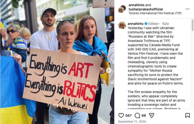 Anna Hints, Russians at War, TIFF