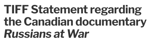 Toronto International Film Festival, Russians at War