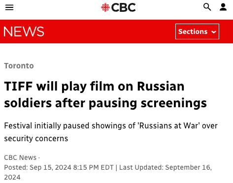 Toronto International Film Festival, Russians at War