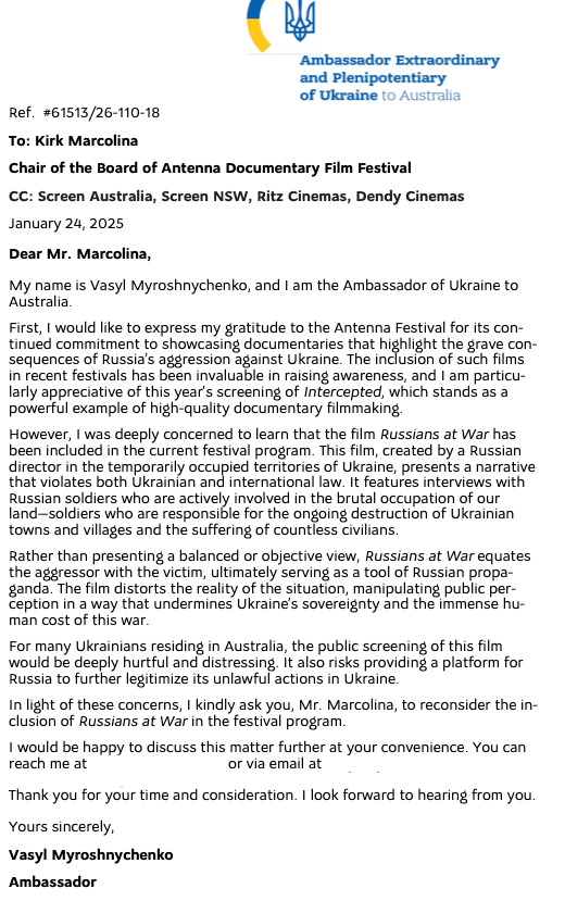 Embassy of Ukraine in Australia, Russians at War