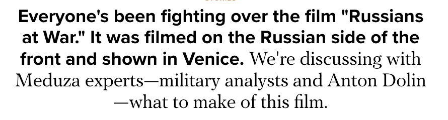 Anton Dolin, Meduza, Russians at War