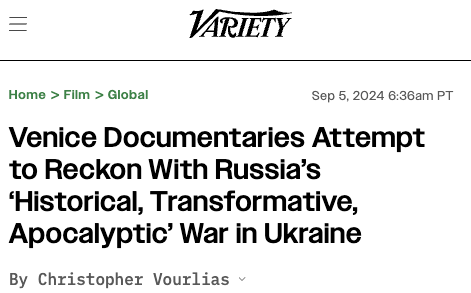 Songs of Slow Burning Earth, Russians at War, Venice Film Festival