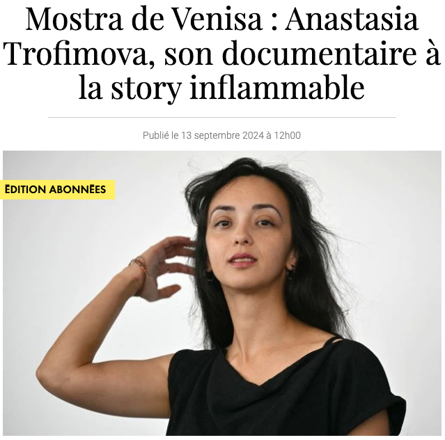 Elle France, Anastasia Trofimova, Venice Film Festival